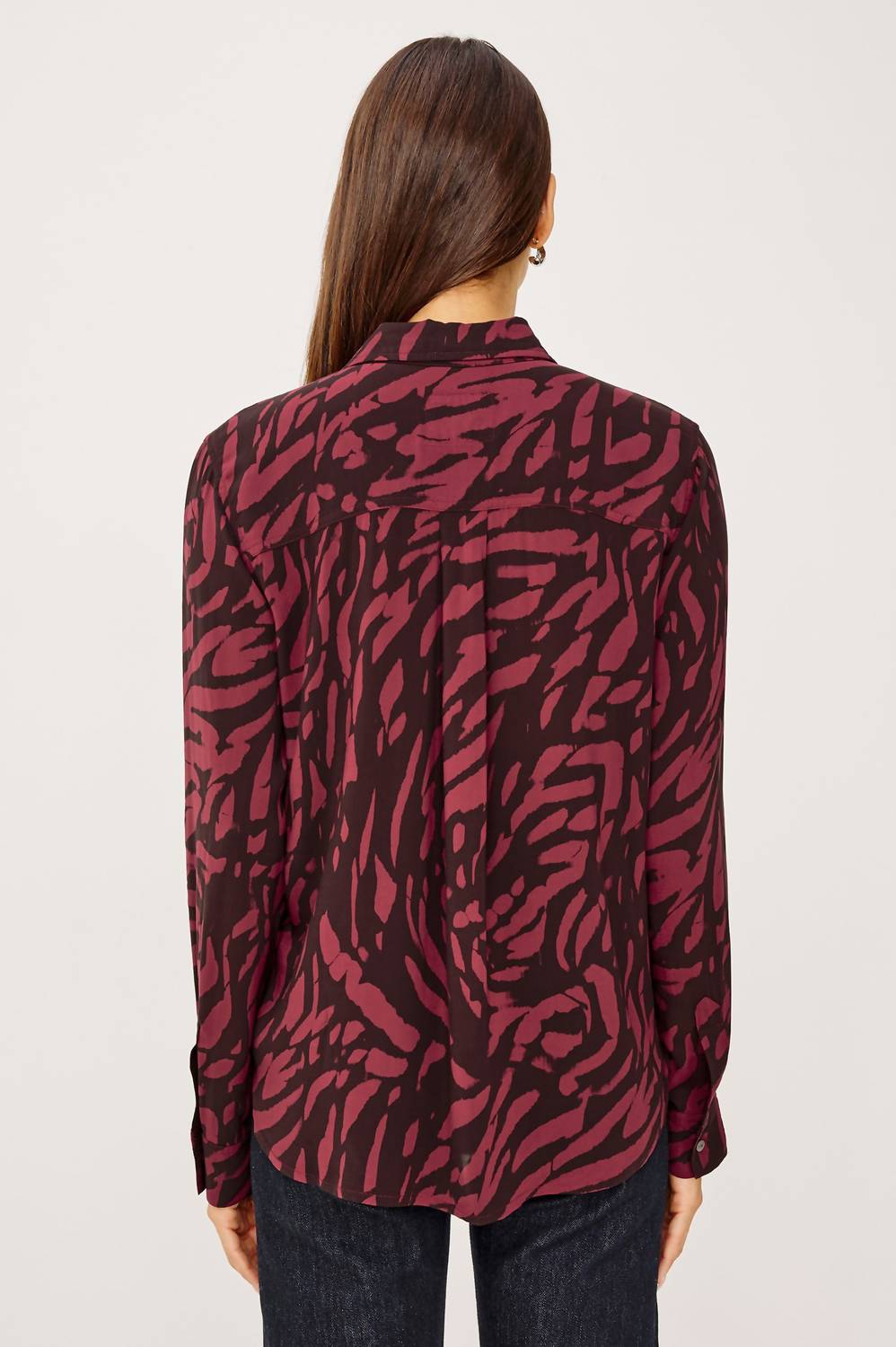 Rails Josephine Top in oxblood tiger stripe - women's long sleeve top - alternate view