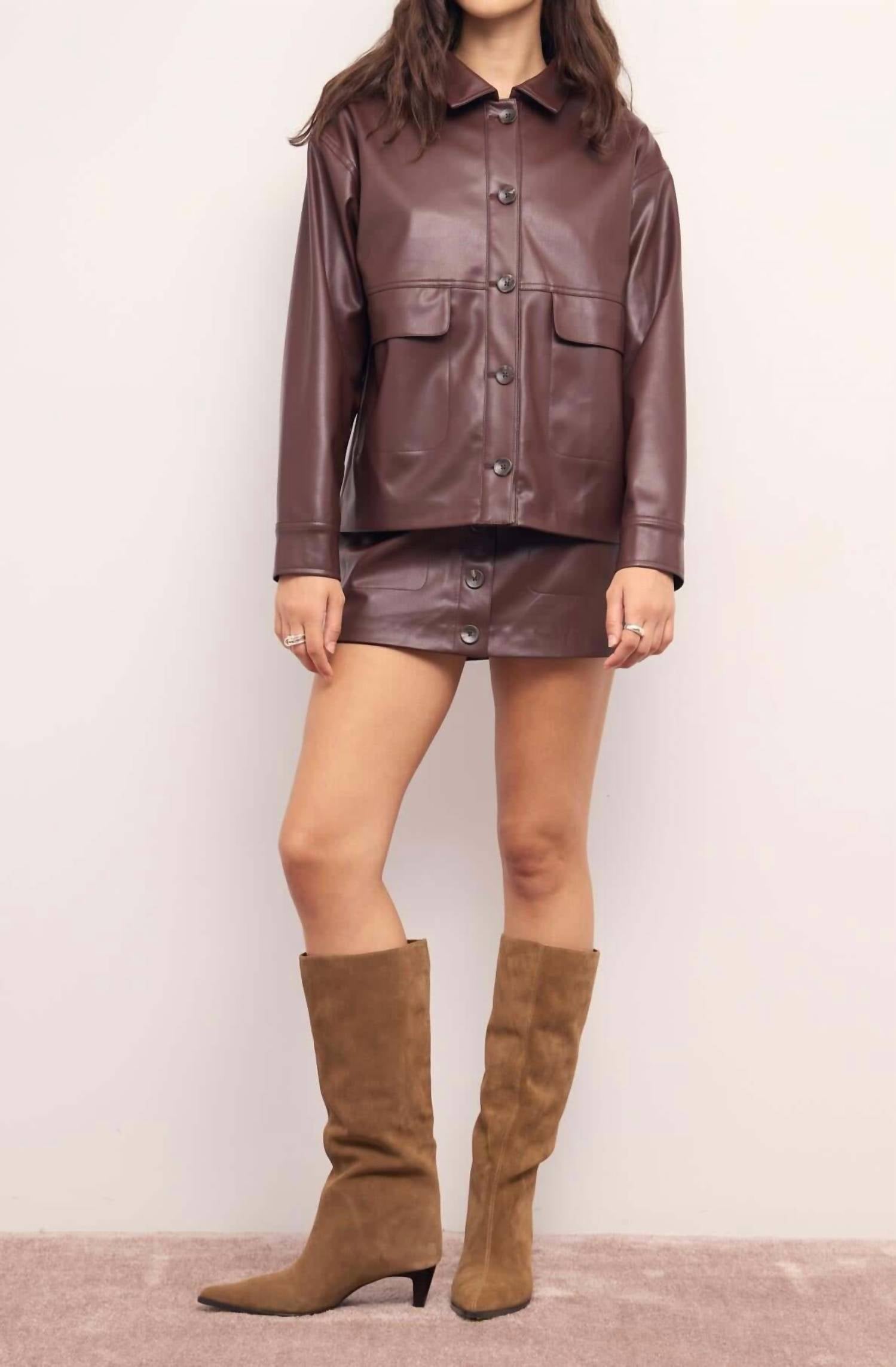 Minkpink - Faux Leather Skirt