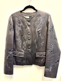 Escada - Pre-loved Embroidered Lambskin Leather Jacket
