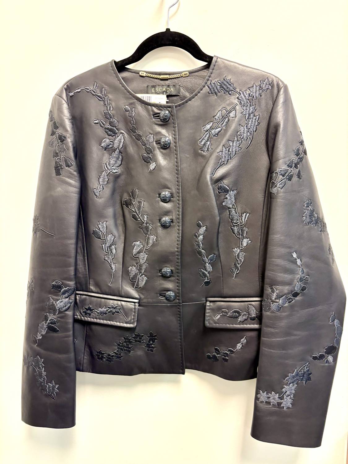 Escada - Pre-loved Embroidered Lambskin Leather Jacket