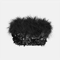 Ow Collection - Virgo Sequin Feather Top And Skirt Set