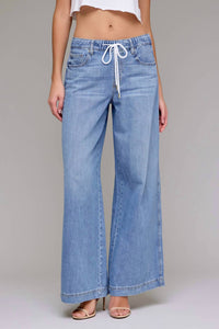 Hidden - Super Soft Elastic Waistband Wide Leg Jean