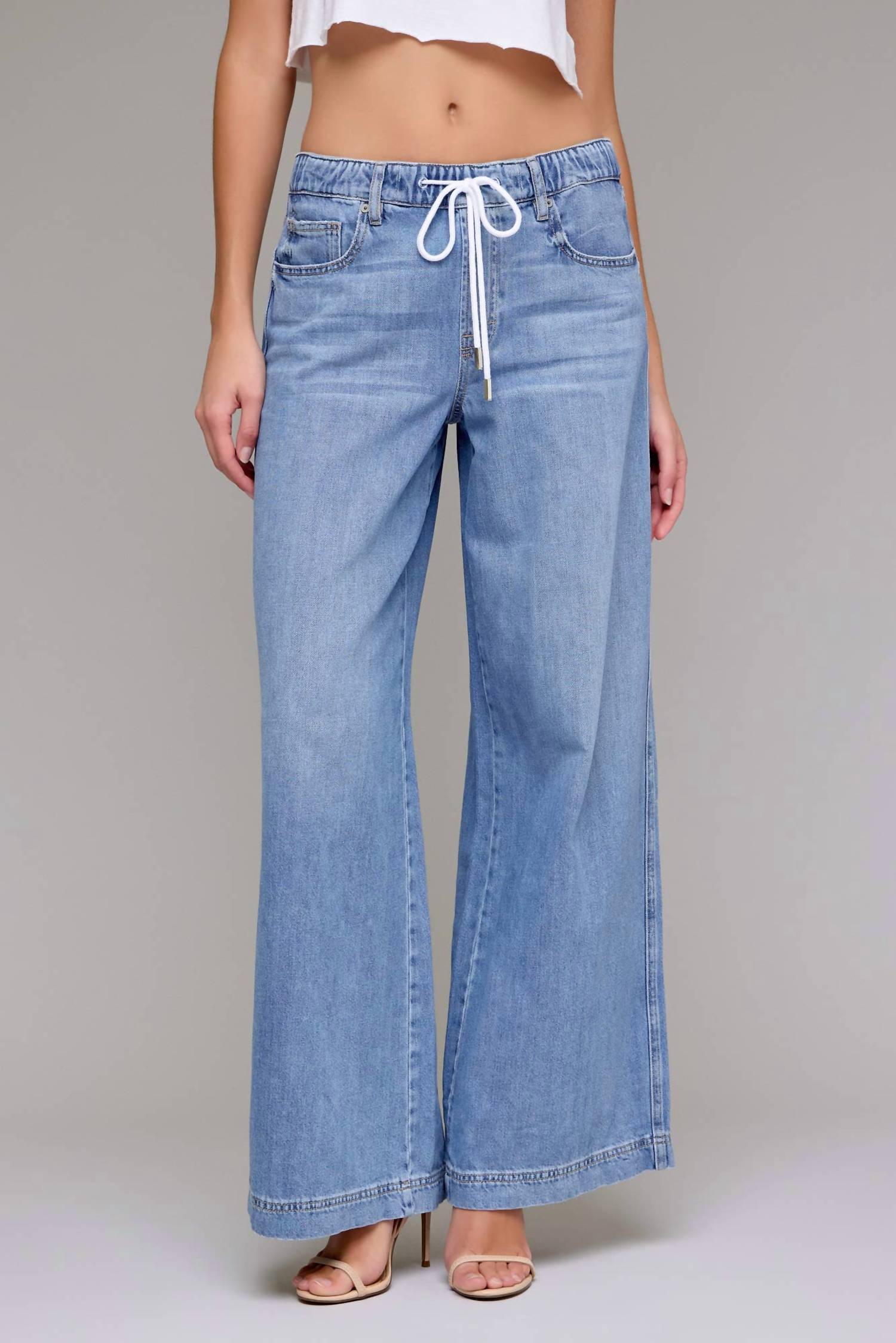Hidden - Super Soft Elastic Waistband Wide Leg Jean