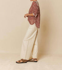 Indi & Cold - Cotton Gauze Vera Shirt With Two-tone Patch Print