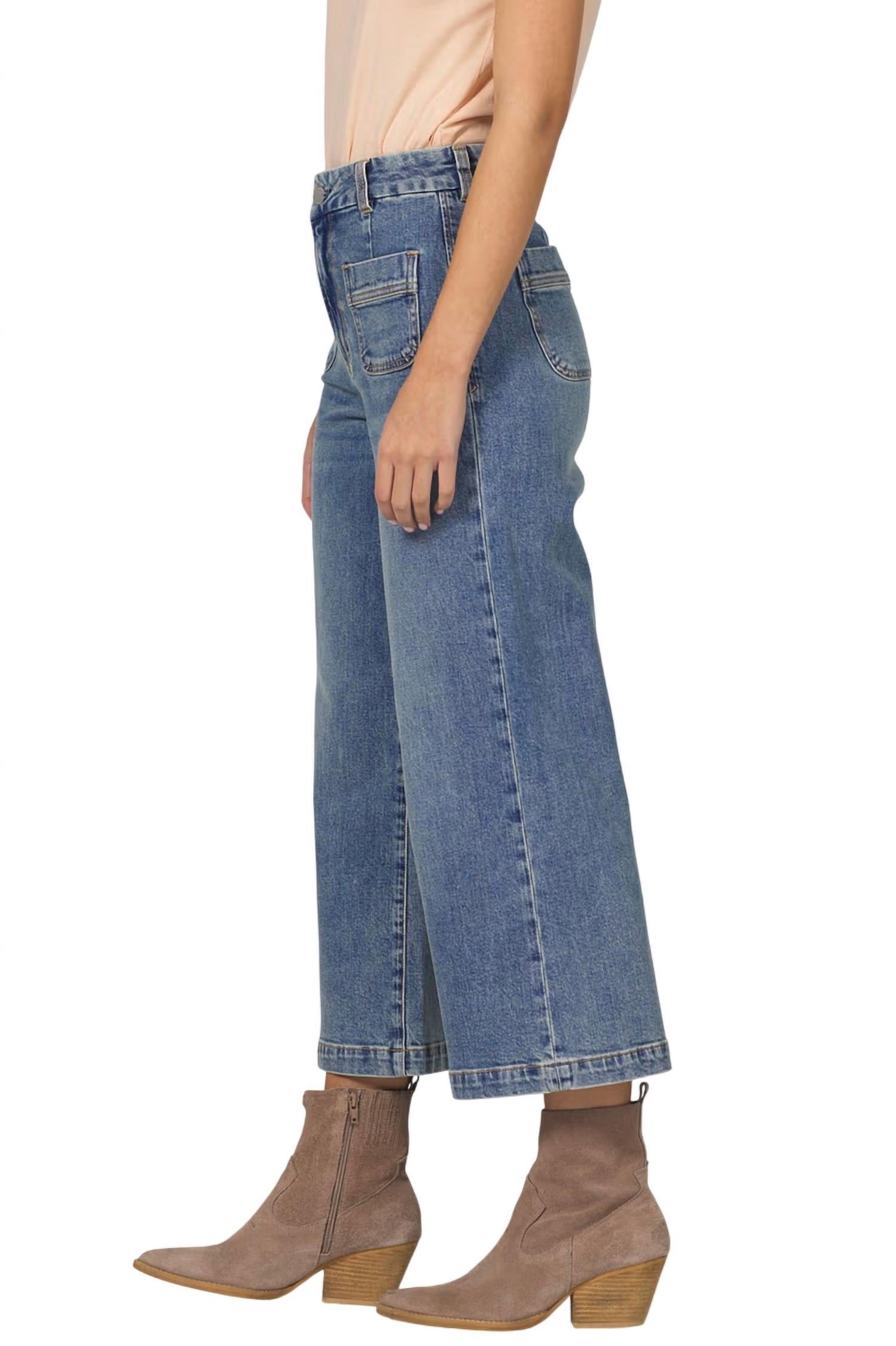 Dear John Denim - Audrey High Rise Wide Leg Crop Jeans