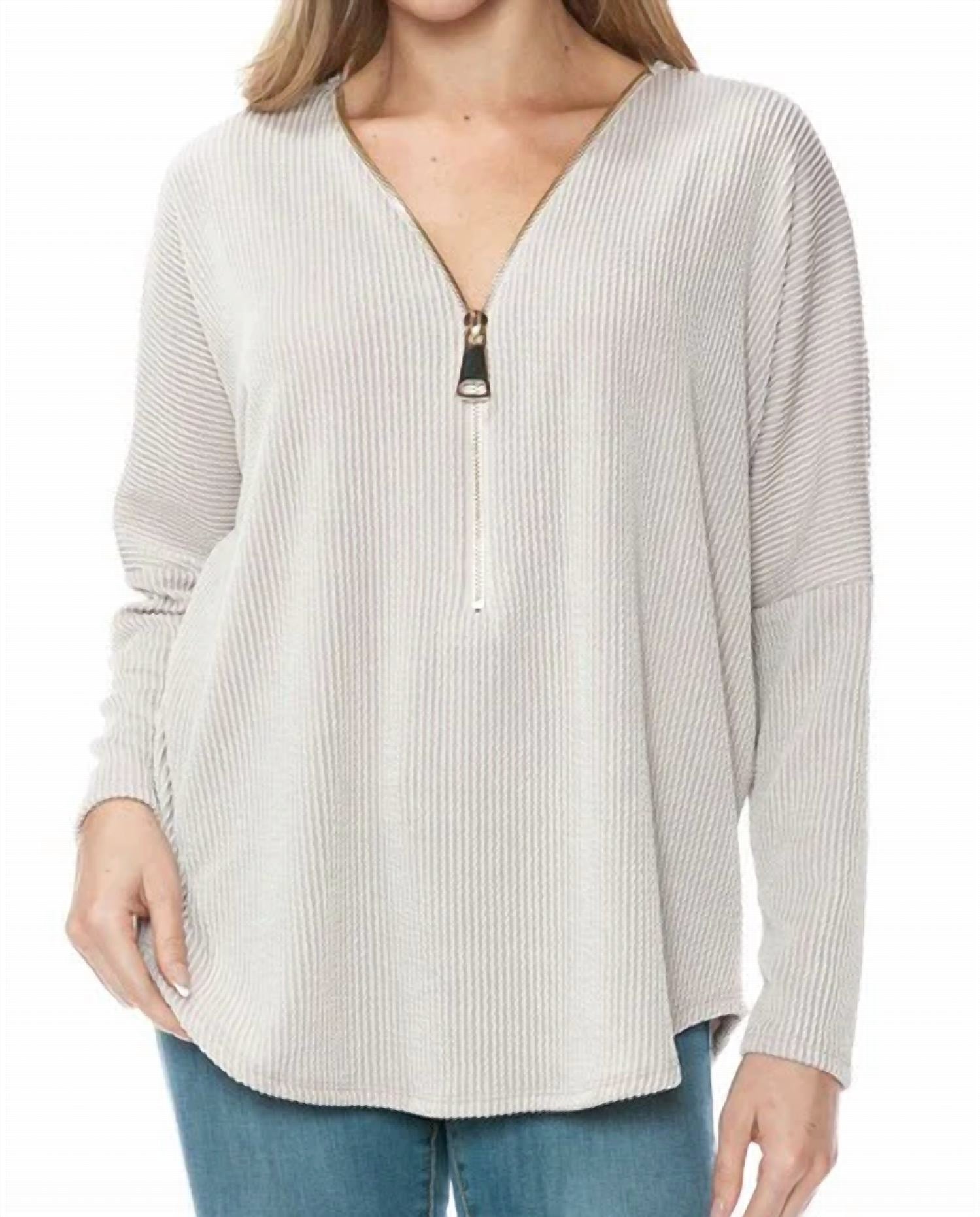 Ariella - Dolman Sleeve Zipper Top