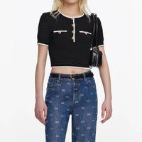 Self-Portrait - Pointelle Knit Top