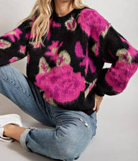 143 Story - Finnegan Fuzzy Flower Sweater