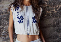 Melissa Nepton - Reine Sleeveless Embroidered Top