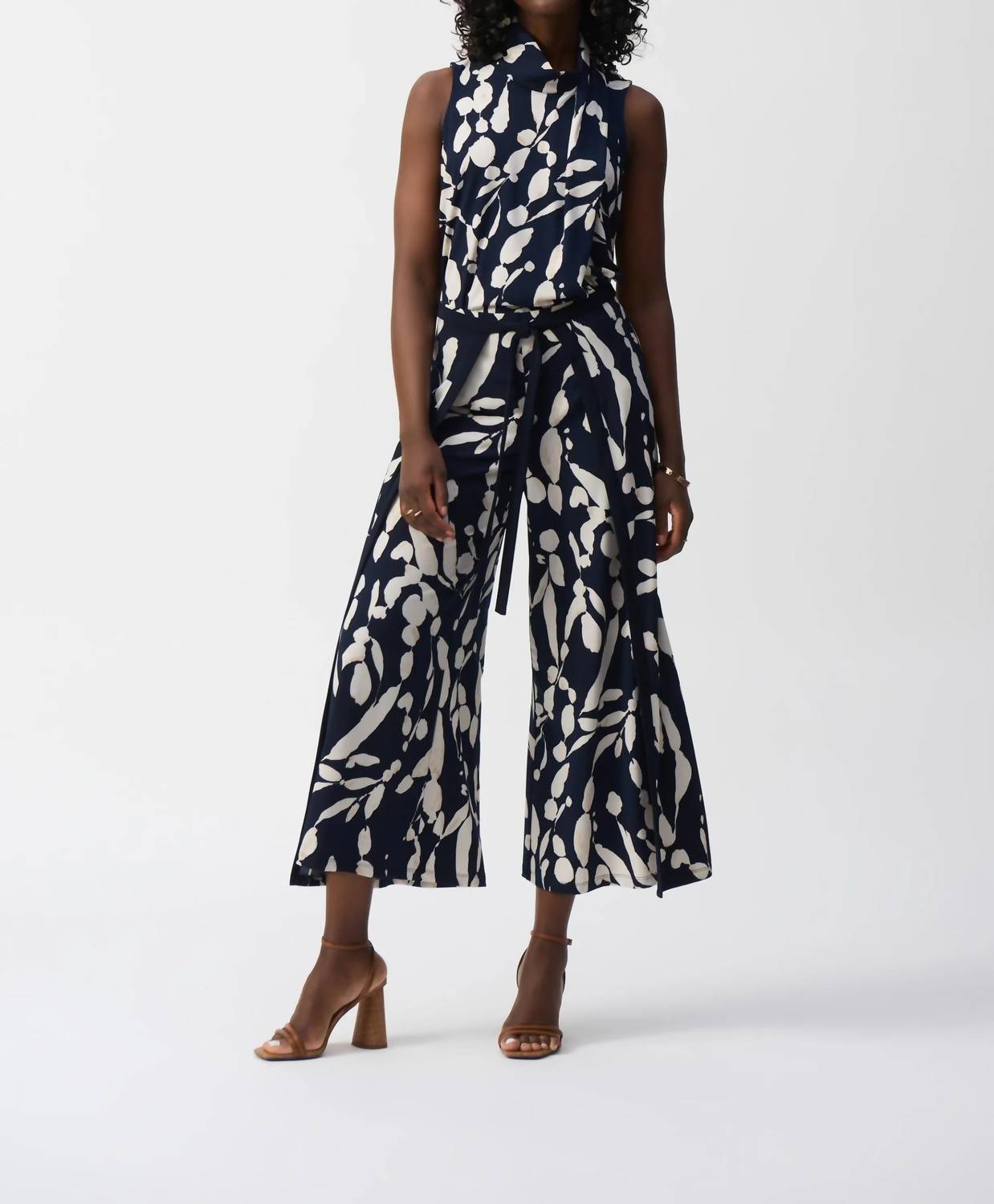 Joseph Ribkoff - Floral Wrap Front Cropped Pants