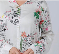 Vilagallo - Flores Graffiti Print Blouse