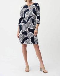 Joseph Ribkoff - Geometric Stripe Shift Dress
