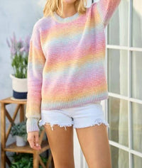 Hailey & Co - Happier Days Ombre Color Block Sweater