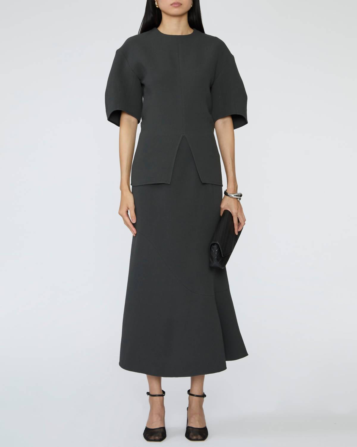 Tibi - Wool Crepe Marte Fluid Skirt