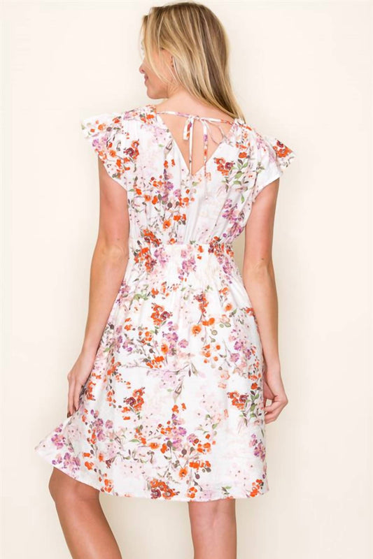 Staccato - Floral Print Smocked Waist Dress