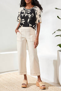 Tribal - Pull On Ankle Pants With Contrast Stitch