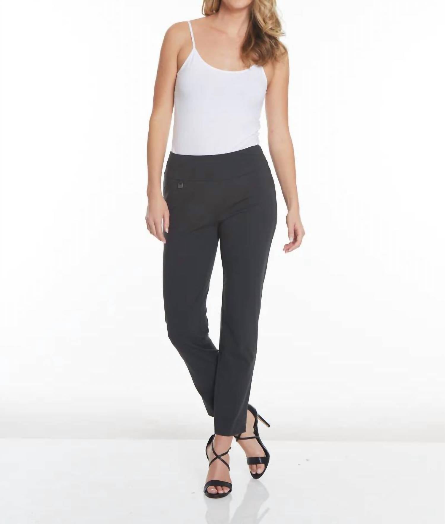 Slimsation By Multiples - Wide Band Elastic Waist Ankle Pants