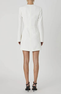 FRENCH CONNECTION Whisper Long Sleeve Dress With Square Neck in summer white - women's dress - alternate view