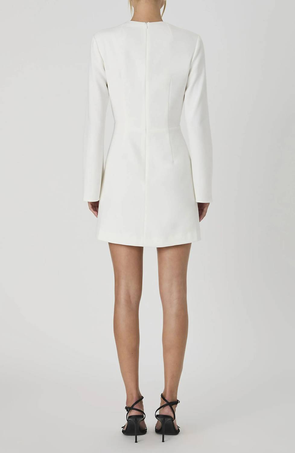 FRENCH CONNECTION Whisper Long Sleeve Dress With Square Neck in summer white - women's dress - alternate view