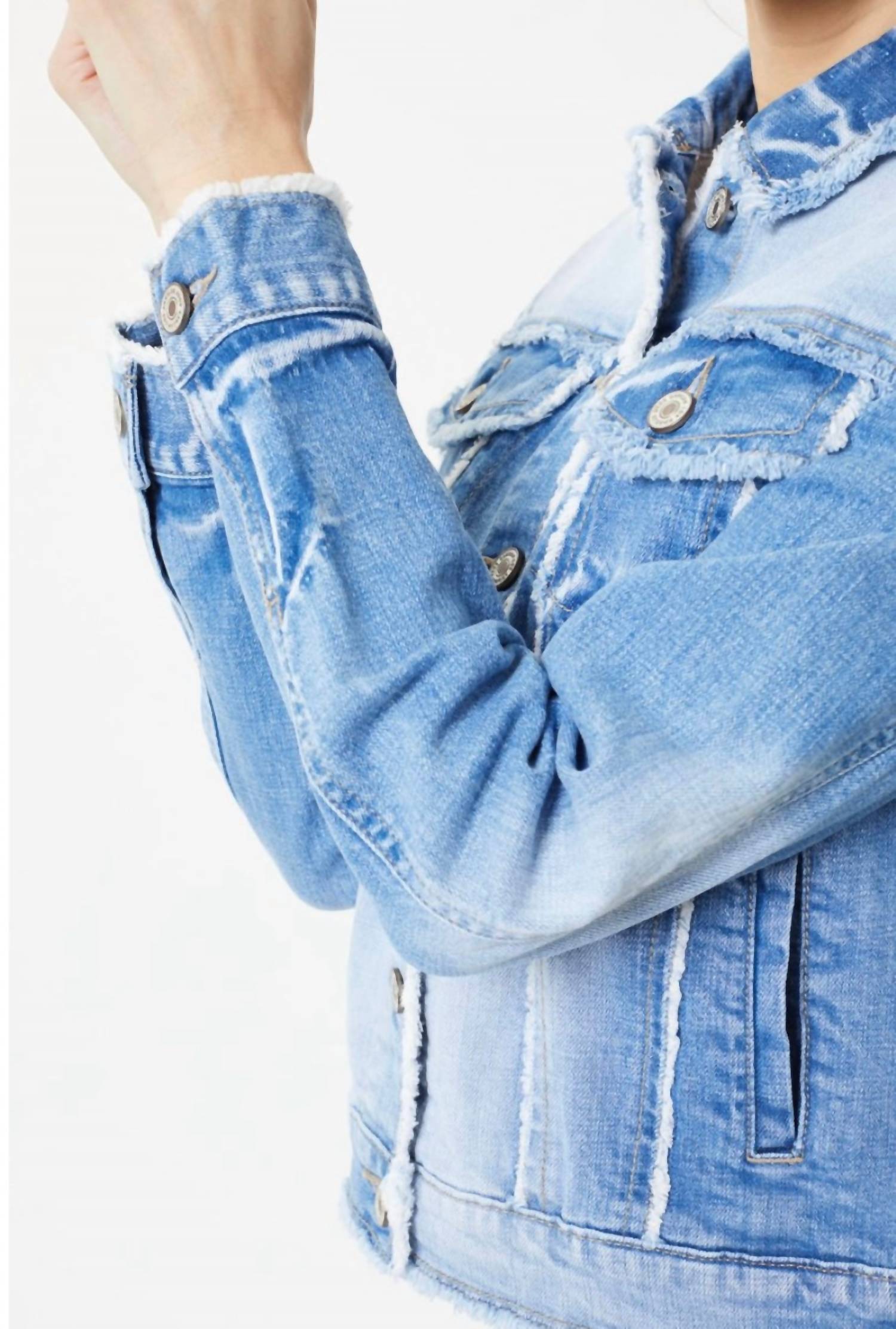 Kancan - Taylor Frayed Seam Denim Jacket