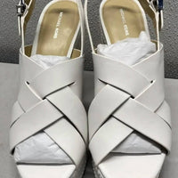 MICHAEL KORS Women's Leather Slingback Sandals in white - women's sandal - detail view