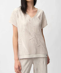 Joseph Ribkoff - Pleated Satin Boxy Top