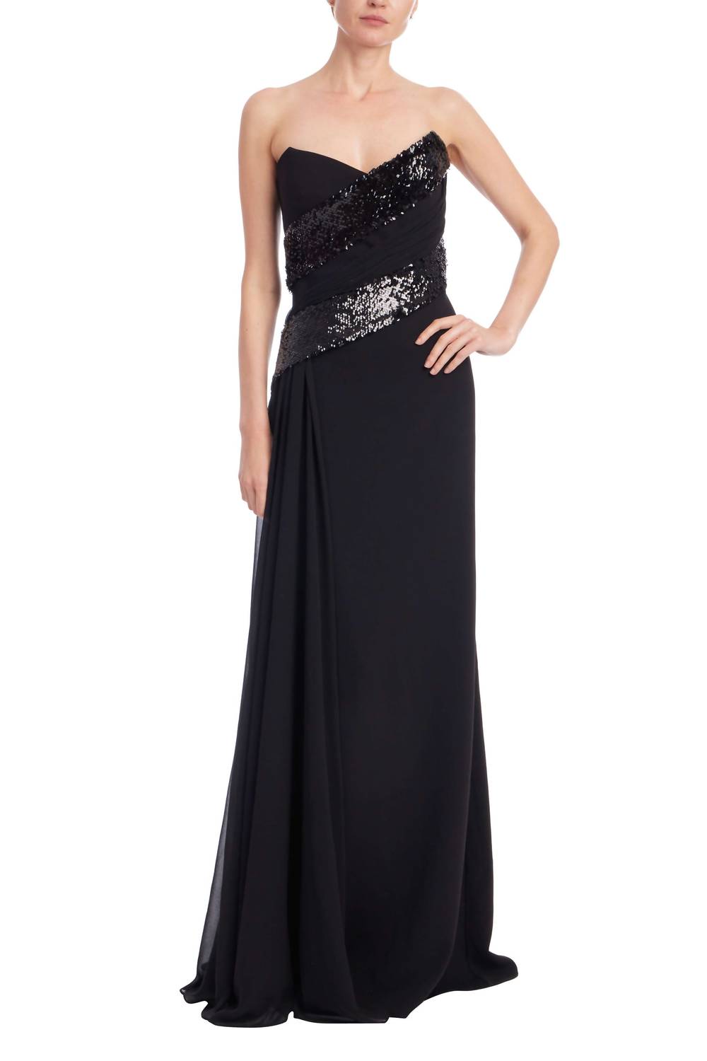 Badgley Mischka - Strapless Sequin Gown