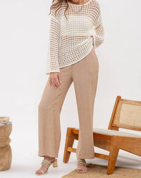 Blu Pepper Coastal Chic Crochet Pullover Sweater in white - women's jacket - view 5