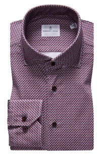 Emanuel Berg Men's Modern 4flex Stretch Knit Shirt in medium red - men's long sleeve top