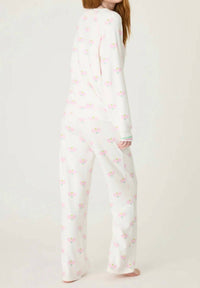 PJ Salvage Peachy Party Pickleball Pant in ivory pink - women's pants - detail view