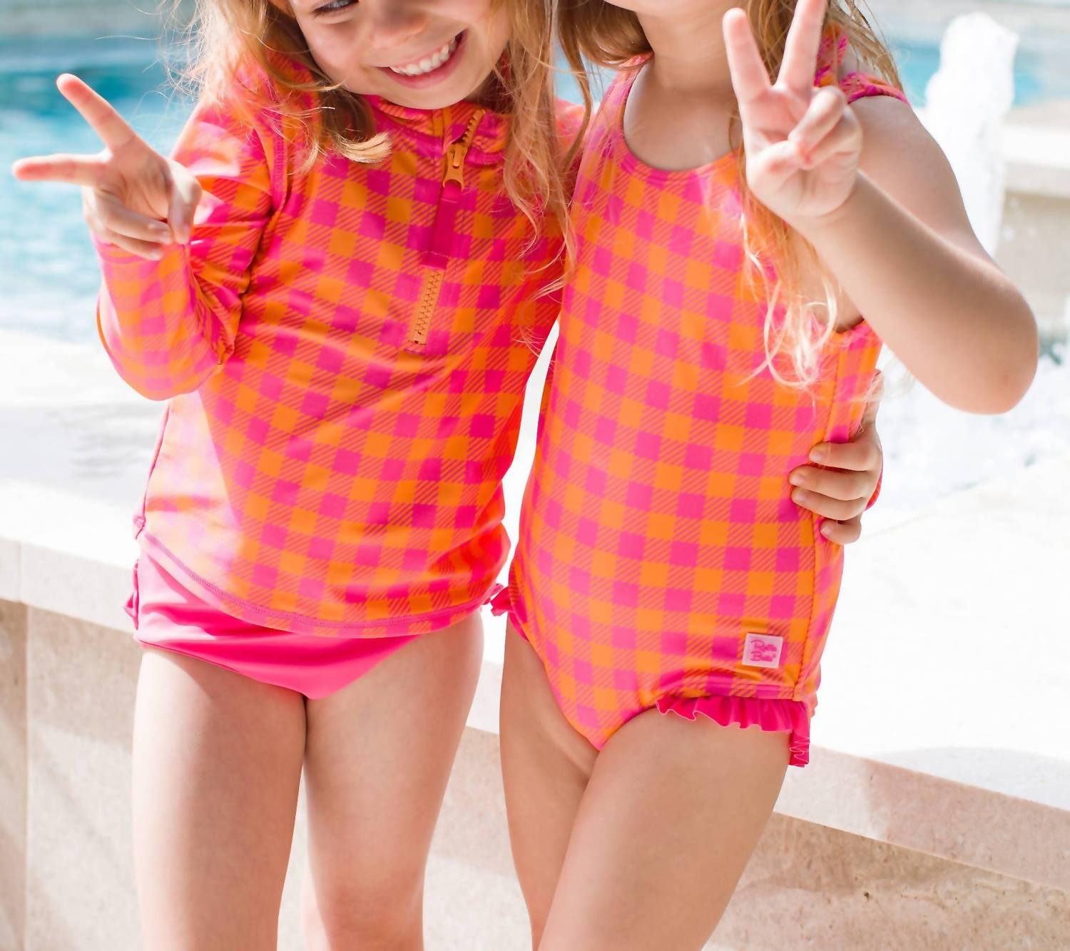 Rufflebutts - Girls' Gingham Tie Shoulder One Piece Swimsuit