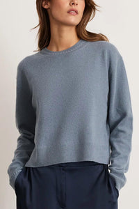 TANYA TAYLOR Lexia Cashmere Sweater in steel blue 1 - women's sweater