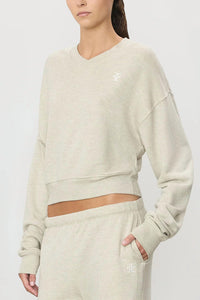 Eterne - Cropped V-Neck Sweatshirt