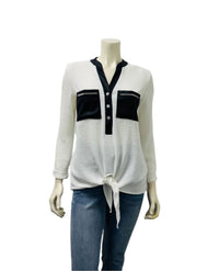 Compli K - Women's Long Sleeves And Tie Front Top