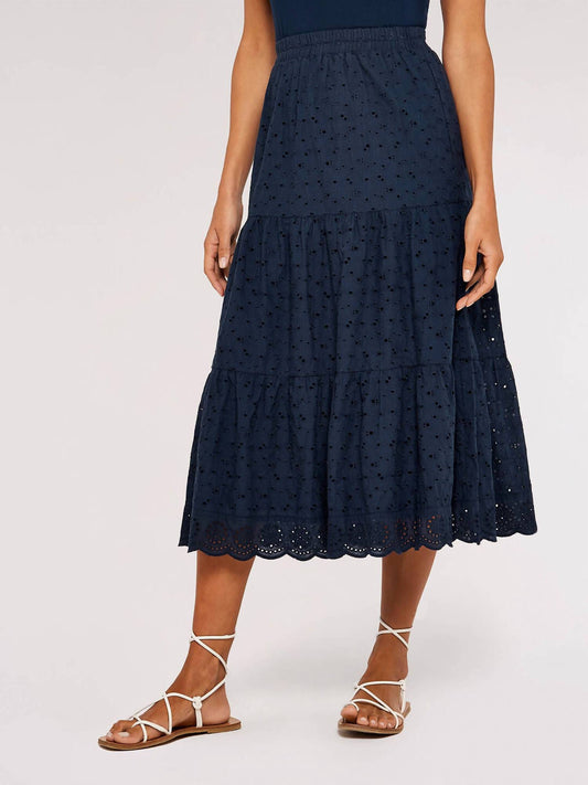 Apricot - Broderie Tiered Midi Skirt