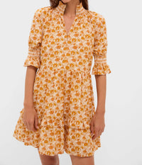 Hyacinth House Floral Mini Dress in burnt orange floral - women's dress