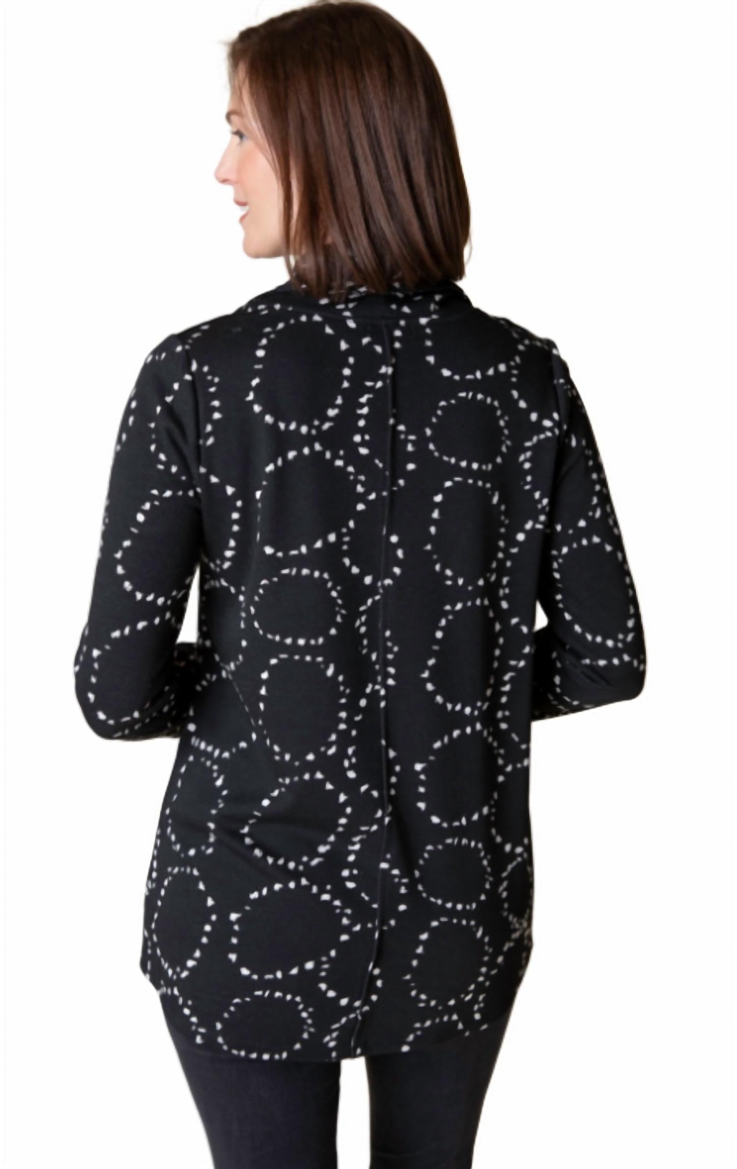 Habitat - Circle Jacquard Tie Neck Tunic Top
