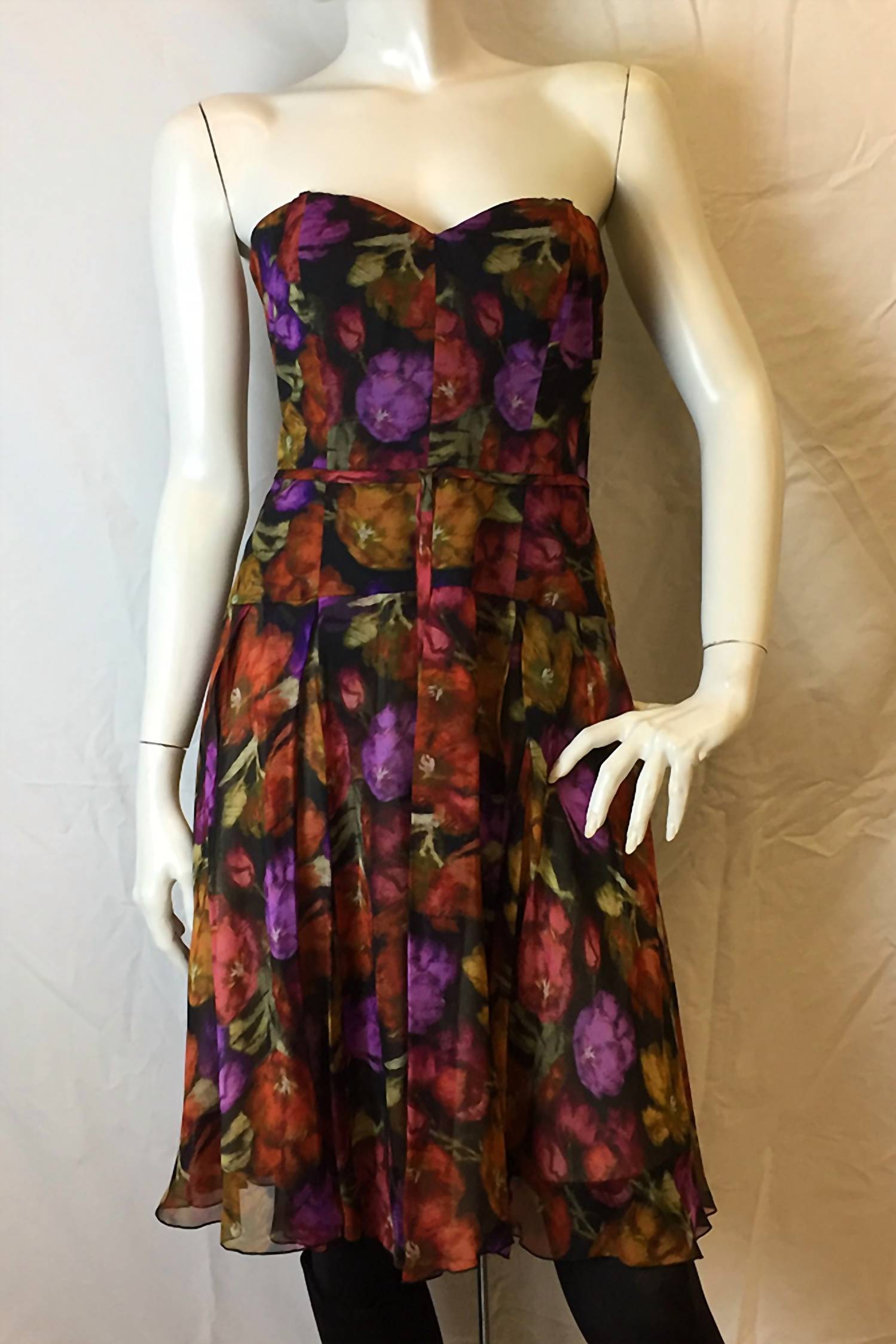 Mariella Burani - Women's Strapless Flared Dress