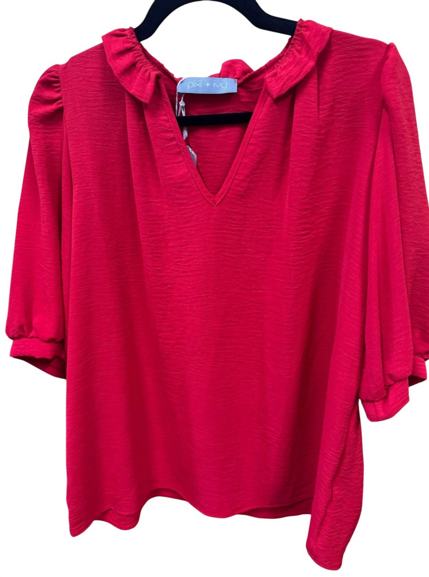 Pixi + Ivy - Women's Ruffle Neck Top