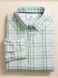 SOUTHERN TIDE Men's Morris Island Performance Button Down Shirt in jade green - men's shirt