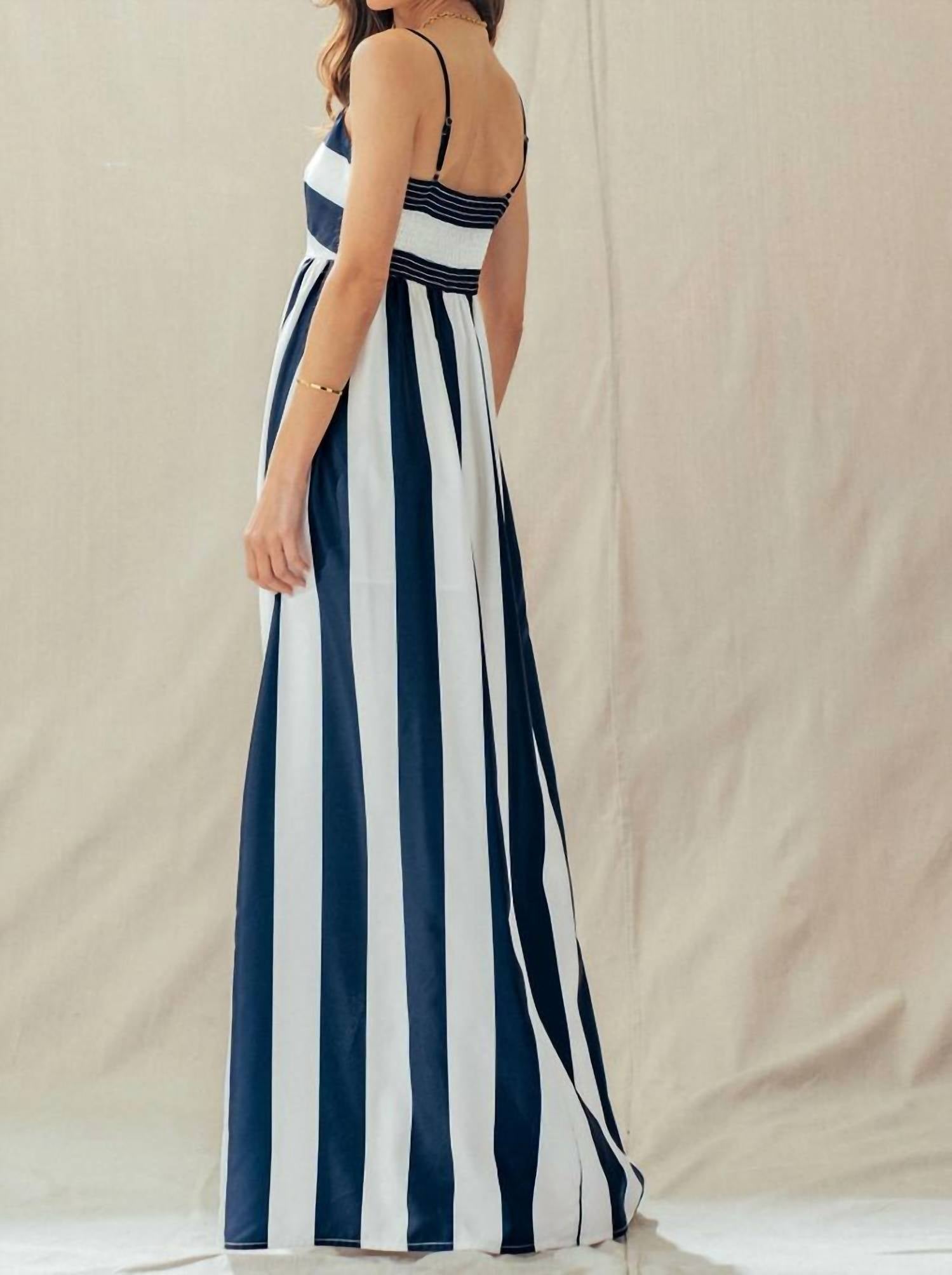 Urban Daizy - Striped Smocked Back Dress