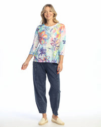 Jess & Jane - Abstract Print Burnout Top