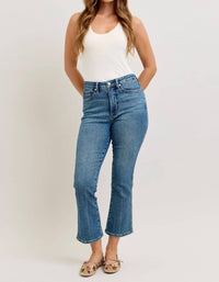 Judy Blue High Kick Waist Flare Jeans in medium wash - women's jeans - view 5