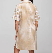 Hinson Wu - Aileen Short Sleeve Stripe Gingham Dress