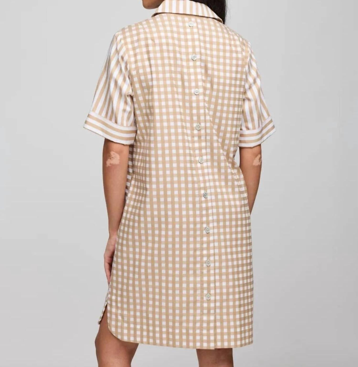 Hinson Wu - Aileen Short Sleeve Stripe Gingham Dress