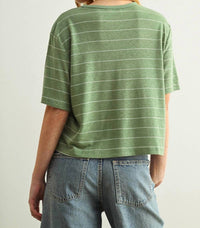 Miou Muse - Stripe Cotton Linen Top