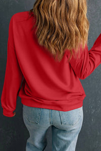 Kentce Fashion - Holly Jolly Glittering Printed Christmas Pullover Sweatshirt
