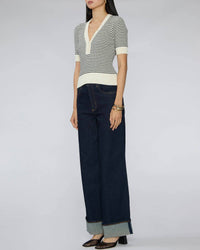 Frame - Stripe V Neck Sweater