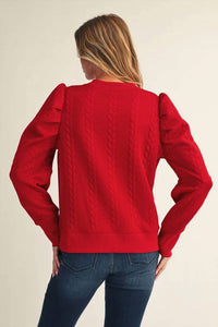 Jodifl - Puff Shoulder Textured Top