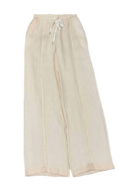 Femme Fatale - Women's Jackie Linen Wide Leg Pants With Fringe Detail